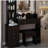 41" Large Size Left Bedside Cabinet Vanity Table+Cushioned Stool, Extra Large Touch Control LED Mirror, 3-color Switch, Multi Layer High Capacity Storage Fashionable Dresser, Suitable For Large Space-626201847