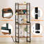 Tablette de présentation industrielle rustique brune avec station de charge, organisateur empilable pour le salon / chambre à coucher