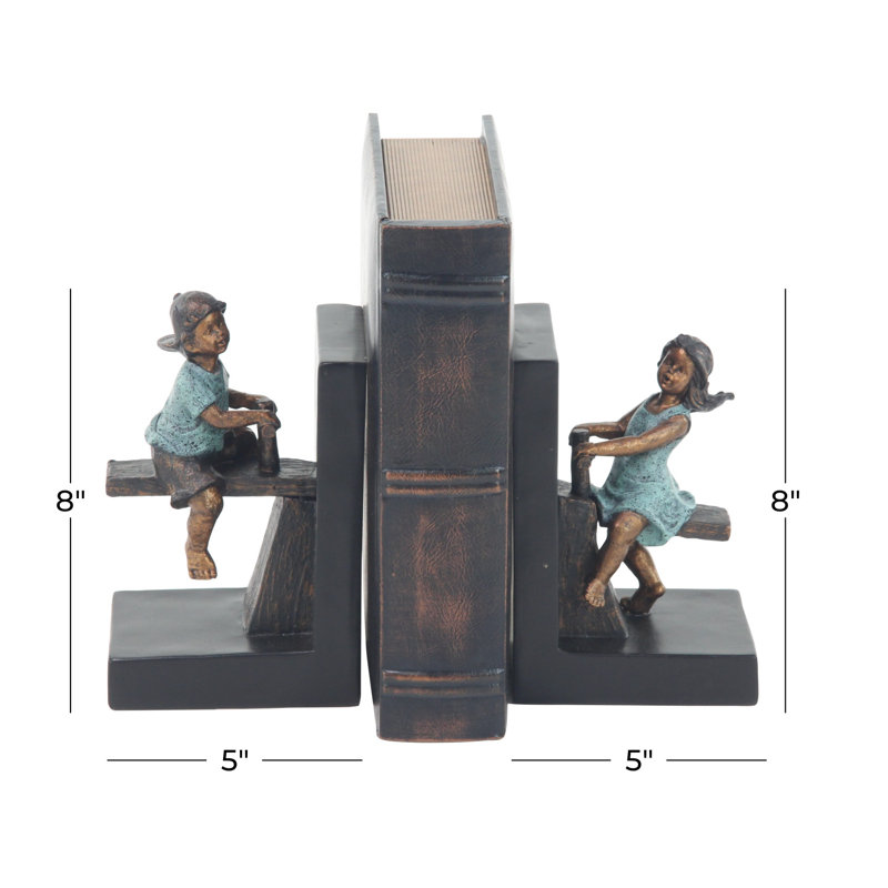 Serre-livres avec balançoire Polystone People, Noir