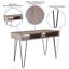 Wood Grain Finish Computer Table with Metal Legs