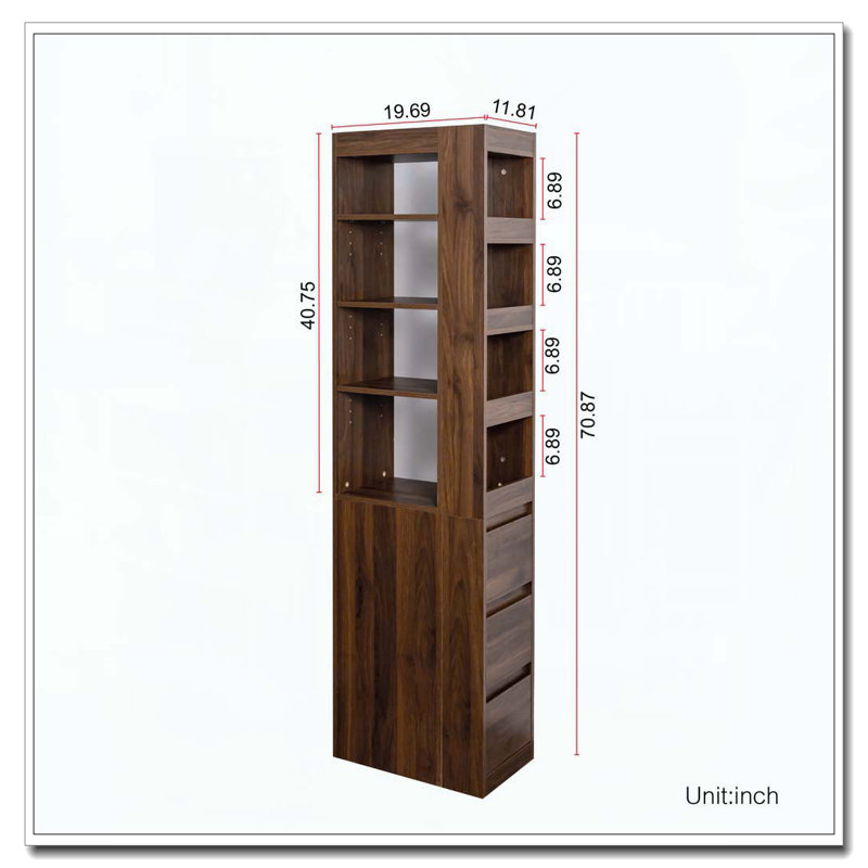 Bibliothèque en bois, Noyer