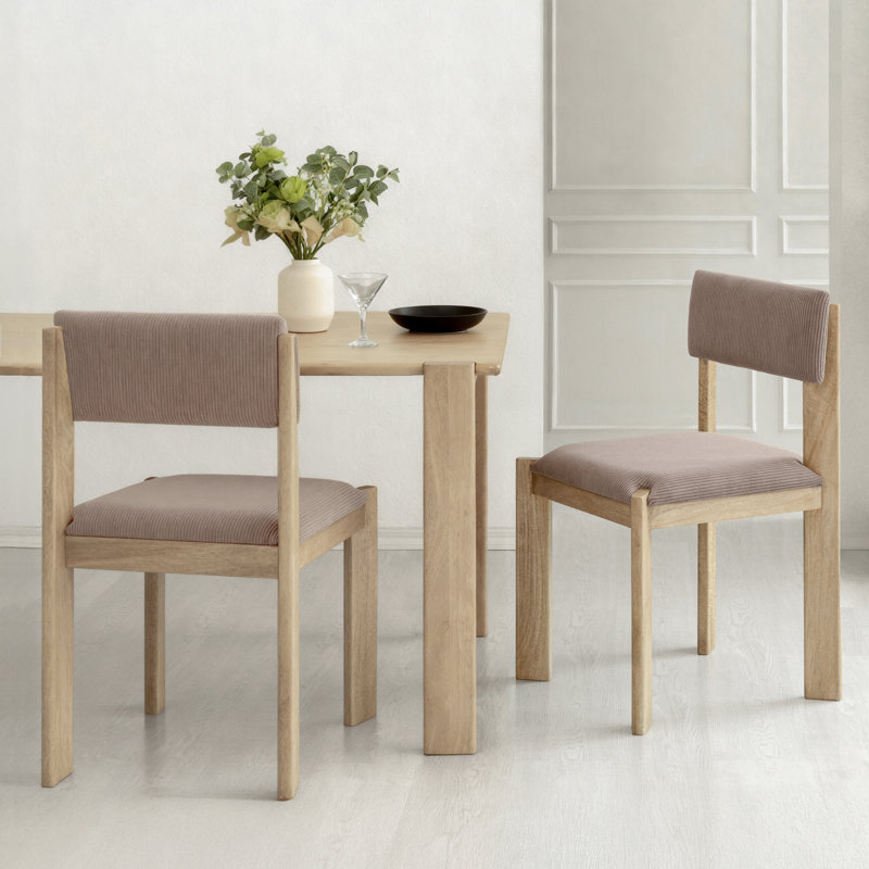Amaro Solid Wood & Upholstery Accent Dining Chairs - Fully Assembled