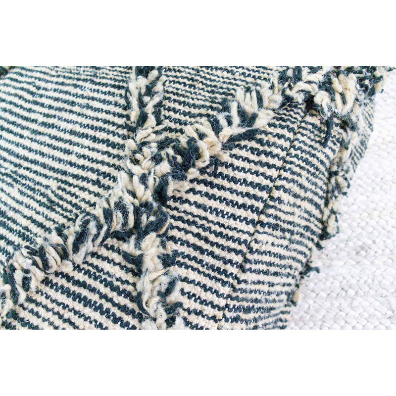 Mozona Poufs Pouf, Black Wool