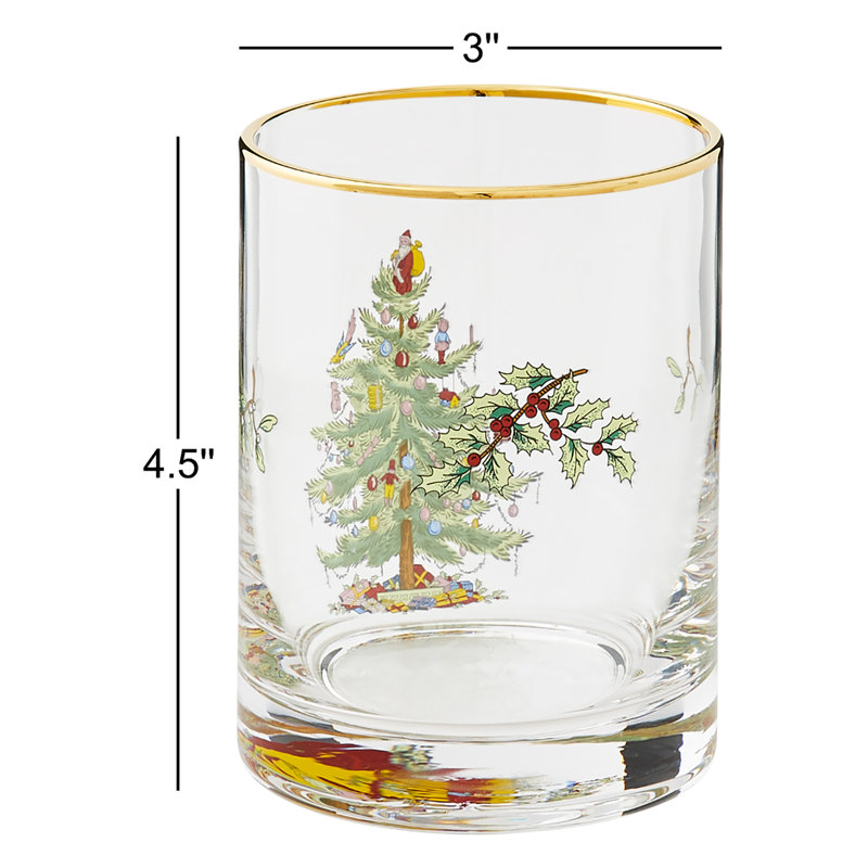 Spode Christmas Tree Dof Glasses 14 Oz