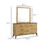 Grande commode avec miroir assorti, 6 tiroirs, bois brun Wemy