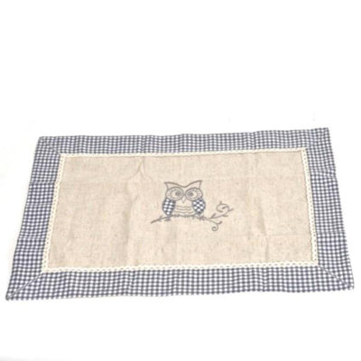 Napperon en lin, hibou