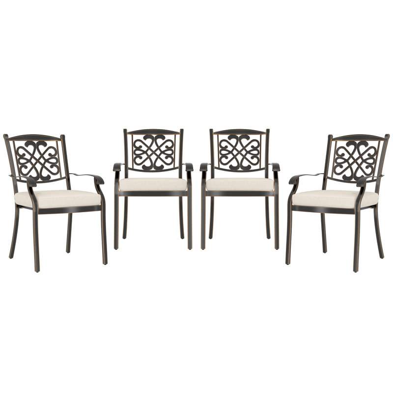 Chaise de patio empilable avec coussin, Beige