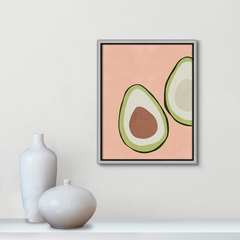 Avocat tranché - reproduction d'art, H 15,5 po x l 12,5 po x P 2 po, Toile avec cadre argenté, Toile