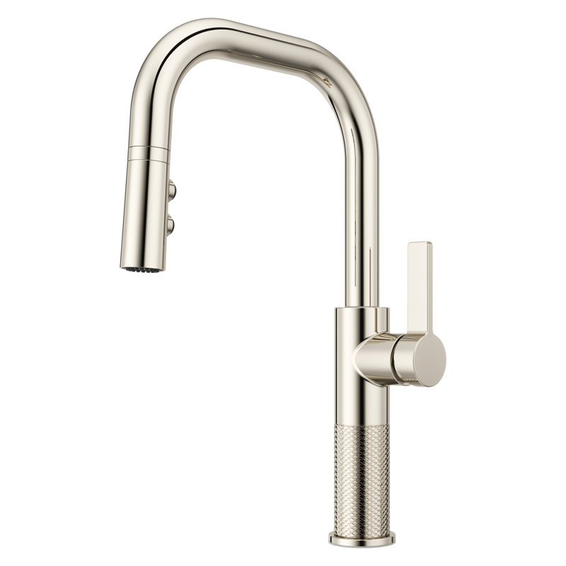 Pull Down Single Handle Kitchen Faucet, Polished Nickel
