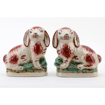 Small Staffordshire Bunny Hares Figurine