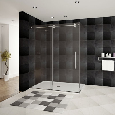 Ultra-D - W x 79'' H Sliding Door Frameless Shower Door with