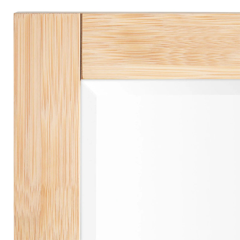 Miroir de salle de bain Burfield, 34 po x 34 po, Bambou naturel