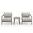 Trombley 3-Piece Aluminum Patio Conversation Set With Gray Cushions
