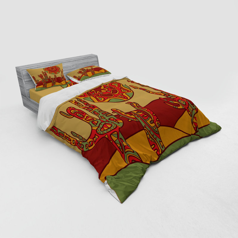 Cactus Coastal Polyester Duvet Cover, Queen Duvet Cover + 3 Additional Pieces