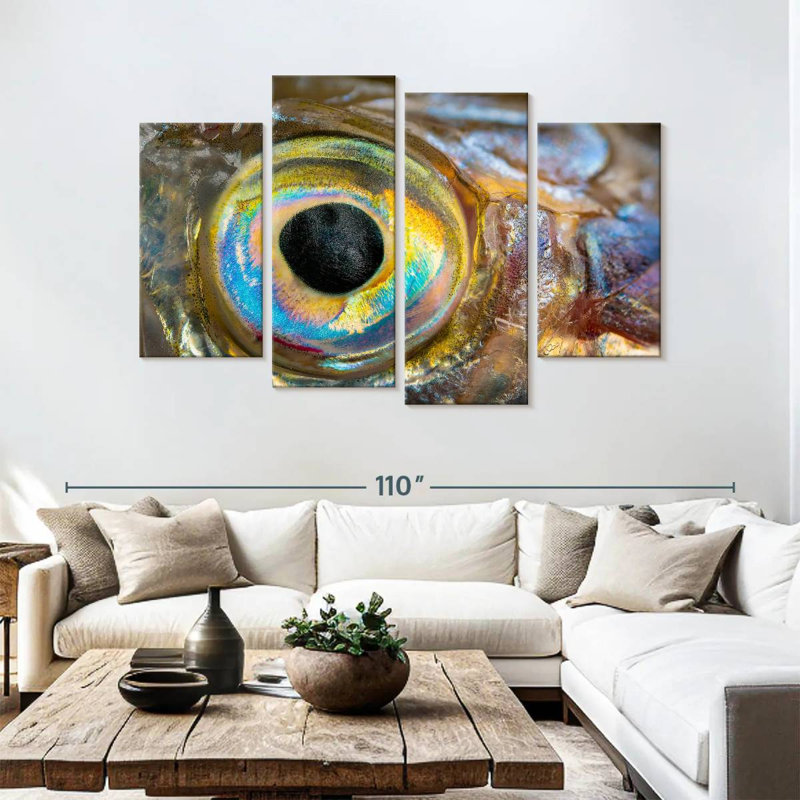 Oeil de poisson iridescent Brampt, H 54 po x l 84 po