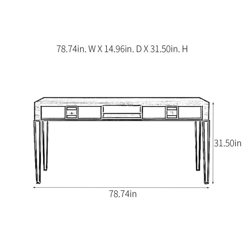 Console Retro Minimalist, H 31,5 po x l 51,18 po x P 14,96 po