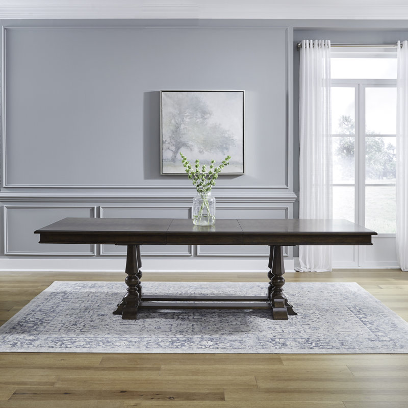  Tawona Trestle Table Dining Set w/ 6 Upholstered Chairs, 7 Pieces: Table, 6 Chairs