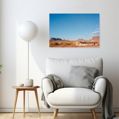 Monument Valley Shack Abstract Contemporary Architecture Landscape Wall Art Print 1 Piece Wrapped Canvas Wall Art