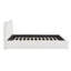 Lit tapissier élégant avec tête ondulée et surpiqûres verticales blanc très grand-966301741