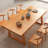 Light Brown Rectangular Solid Wood Dining Table-1022816267