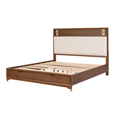 Oberlander Bed With LED Reading Lights And Storage Footboard Drawers
