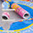 Washable Kids Play Rug Non-Slip&Soft Blue ABC Alphabet Educational Rug for Playroom Nursery