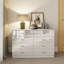 Brendle 8 Drawer Chest: 104cm Wide - High Gloss Front with Chrome Handles, Scratch Resistant-483622008