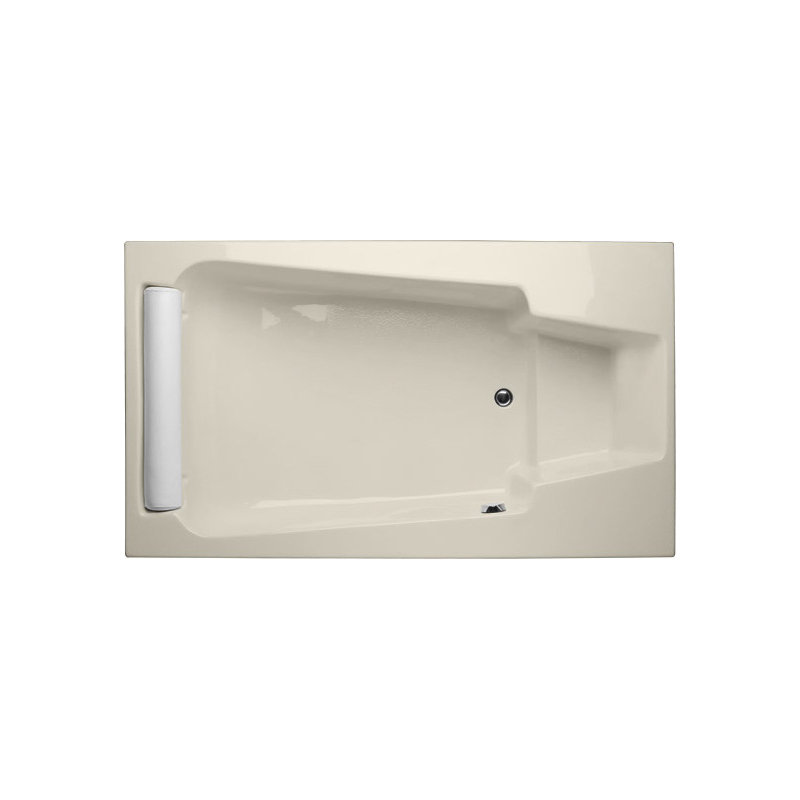 Premier 72'' L Soaking Bathtub, Biscuit, Satin Brass