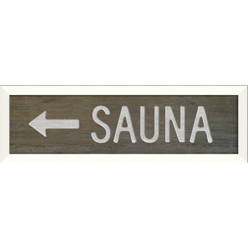 Neutral Color Swedish Sauna Quote Print with Wooden Frame