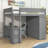 Kaylor Wood Loft Bed with Wardrobes, Desk and 2 Drawers-224846519-224846516