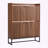 Mid-Century Shoe Cabinet with 2 Flip Drawers and Fluted Design, Walnut