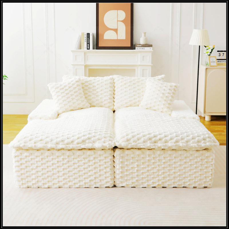 Chaise longue double Boneless Turtle, Blanc