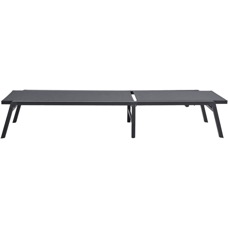 Méridienne pour chaise longue d'extérieur réglable à 5 positions 2 pièces