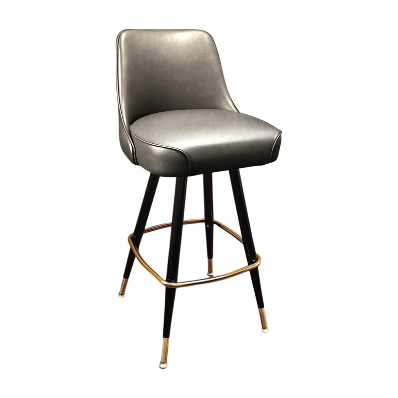 Tabouret de bar pivotant extérieur touffeté, Gris
