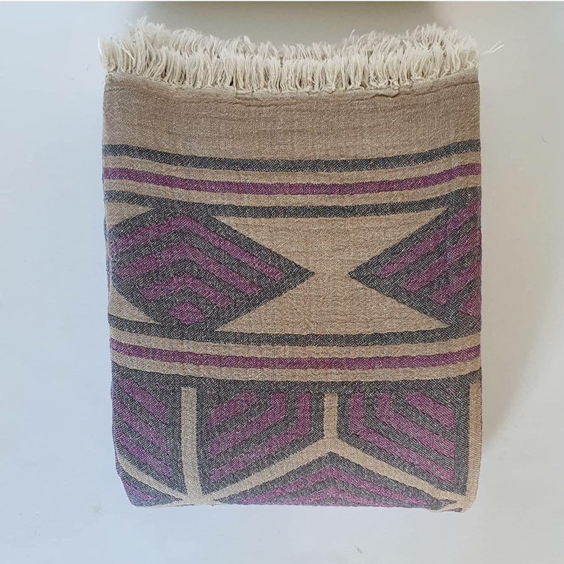 Lathan Throw Blanket, W222 x L245cm, Plum Purple
