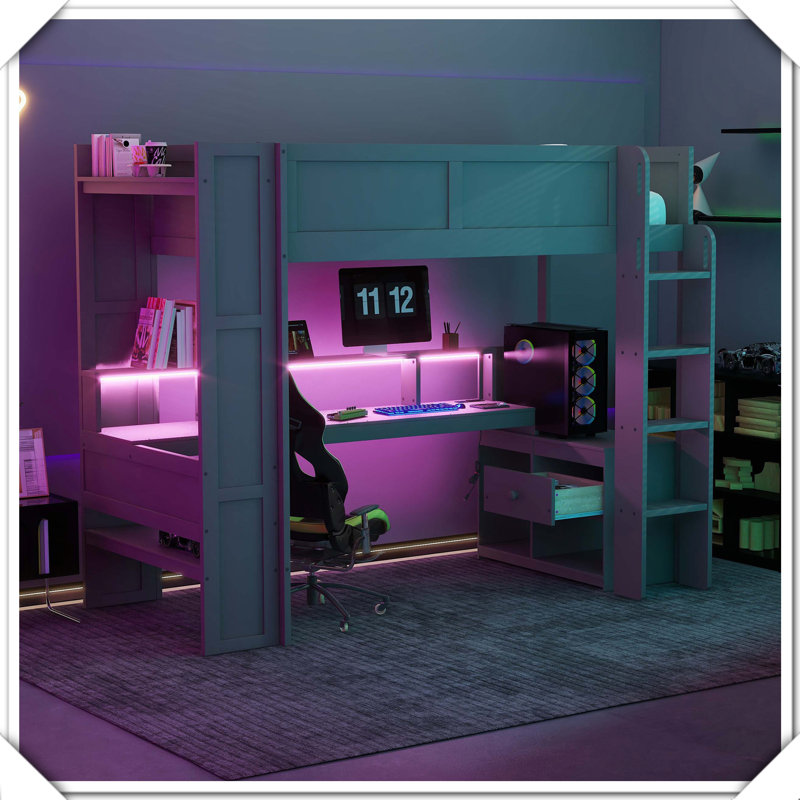 Lit de mezzanine en bois, Lit simple