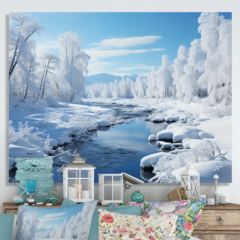 White Winter Harmony IV, reproduction d'art sur toile, H 34 po x l 44 po x P 1,5 po, Toile tendue