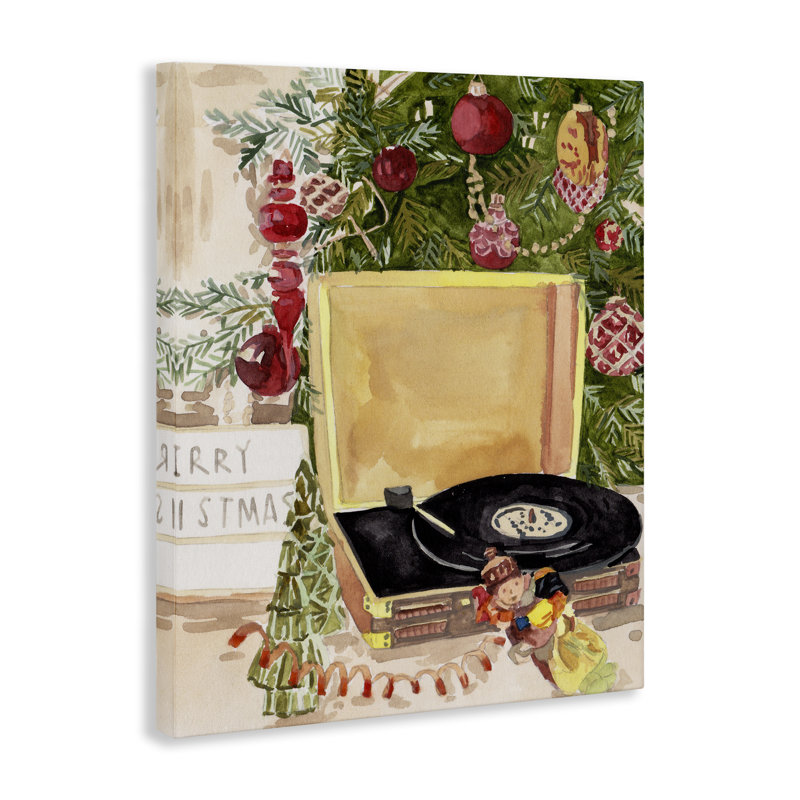 Art mural sur toile Festive Christmas Music, par Melissa Wang, H 20 po x l 16 po