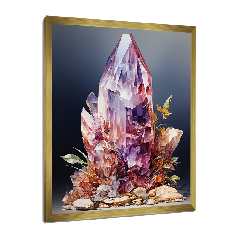Spiritual Stone Quartz II sur toile, H 32 po x l 24 po x P 1 po, Encadrement doré
