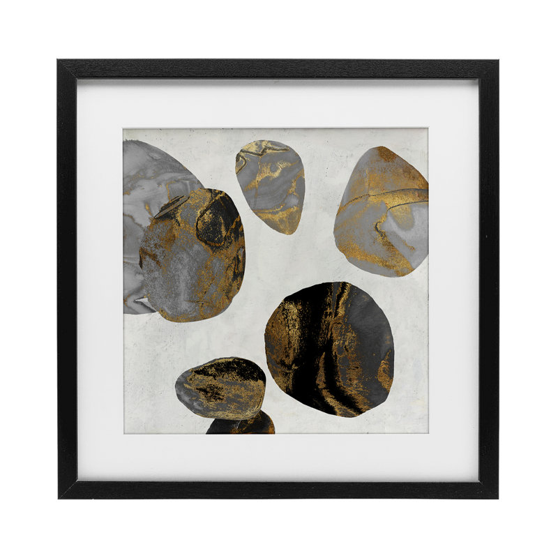 «The Golden Eggs Abstraction», reproduction sous verre encadrée, conception de Jacob Q, H 13 po x l 13 po, Cadre noir minuit