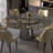 Simple Natural Marble Round Dining Table Set-103410375-125120104