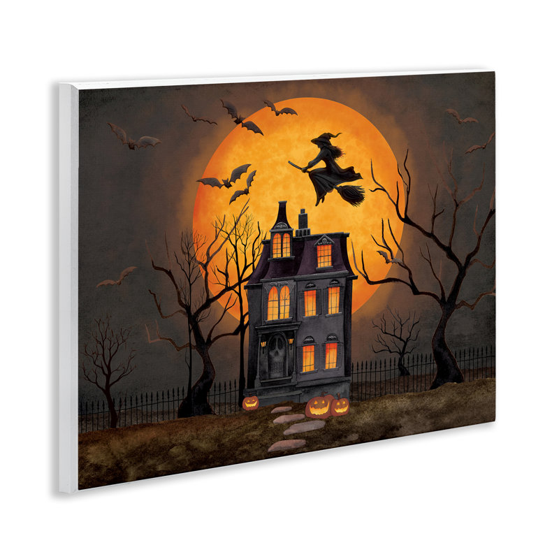 Plaque murale Haunted Night Mansion, design par Nicole Tamarin