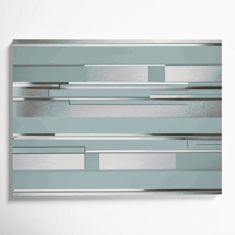 Minimalisme 39, art mural bleu sur toile, H 16 po x l 20 po