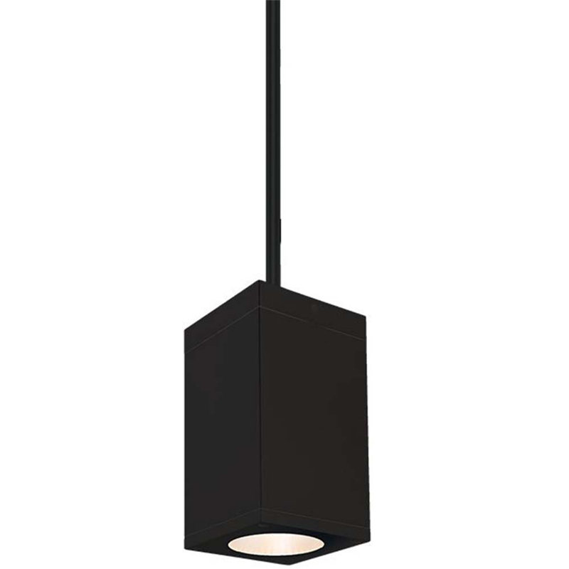 Luminaire suspendu d’extérieur 1 lumière del Cube, Noir, IRC 3500 K 85, Faisceau très étroit - 18 degrés