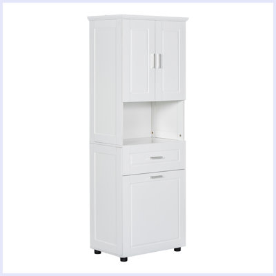 Modern Tall Bathroom Cabinet with Laundry Basket