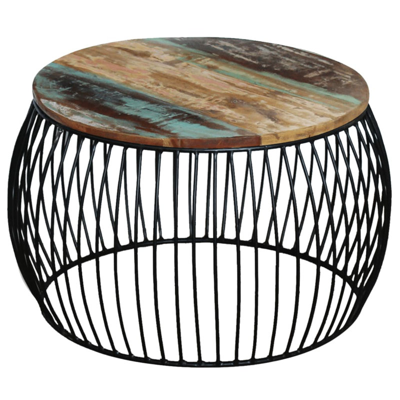 Navarrette Frame Single Coffee Table, 14.6" H x 26.8" L x 26.8" W, Solid Reclaimed Wood