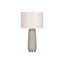 Lighting, 29 po, lampe de table, résine grise, abat-jour ivoire / crème, moderne