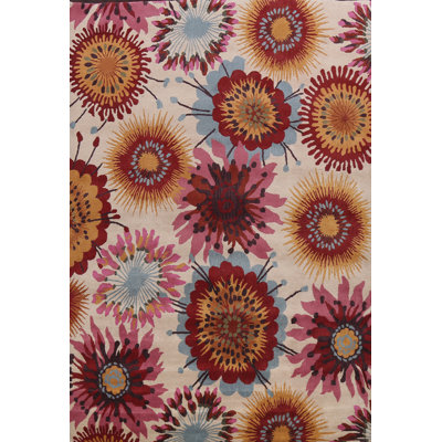 Sarles Wool Floral Indoor Rug
