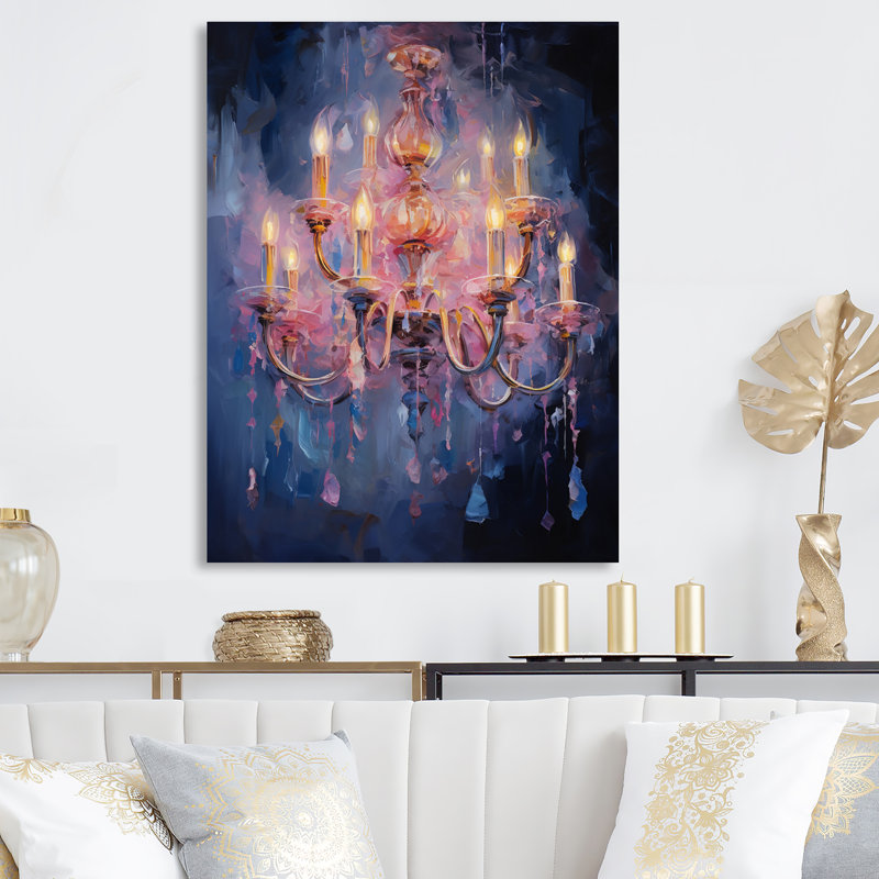 Lustre tourbillonnant crépuscule I - lustre en métal, reproduction d'art mural, H 32 po x l 24 po x P 1 po