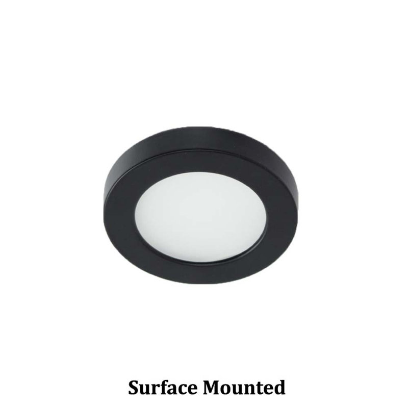 Black 3-Inch Round LED Button Light